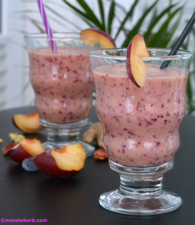Gingered plum blueberry smoothie V2