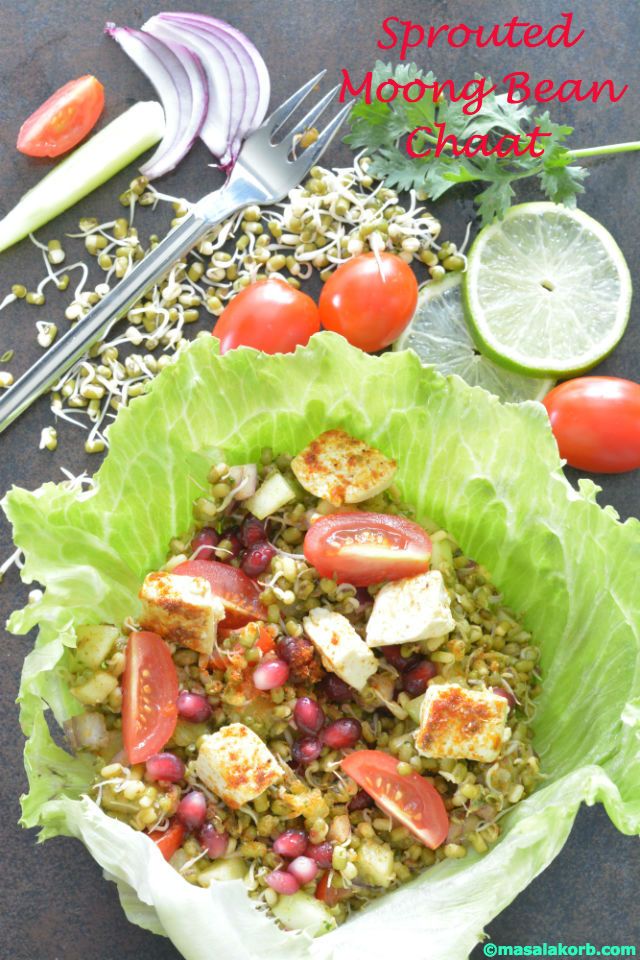 Sprouted moong bean chaat