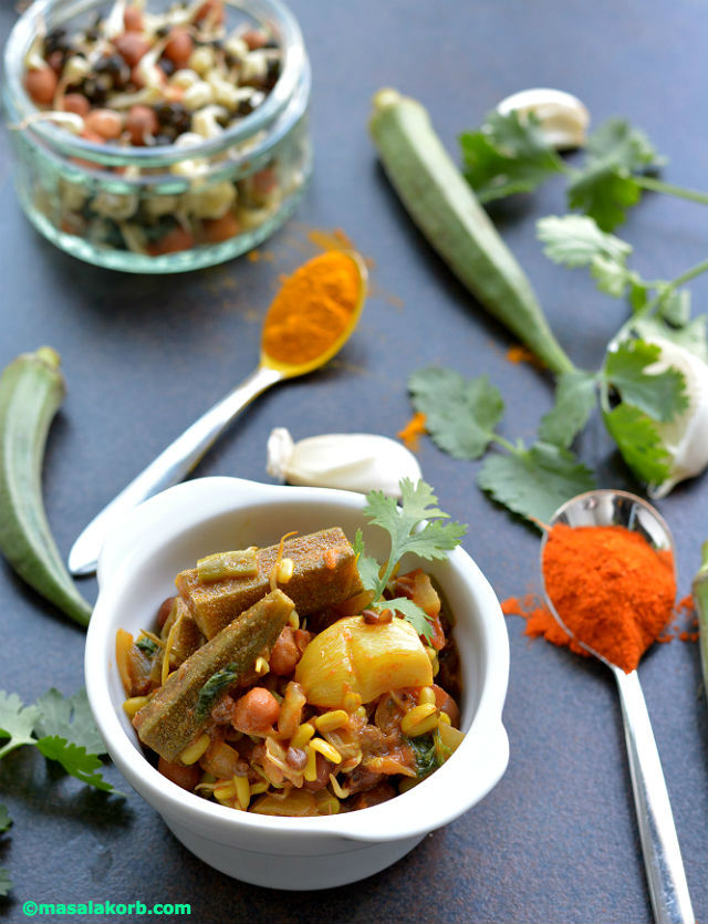 Mixed Sprouts Curry Recipe V6