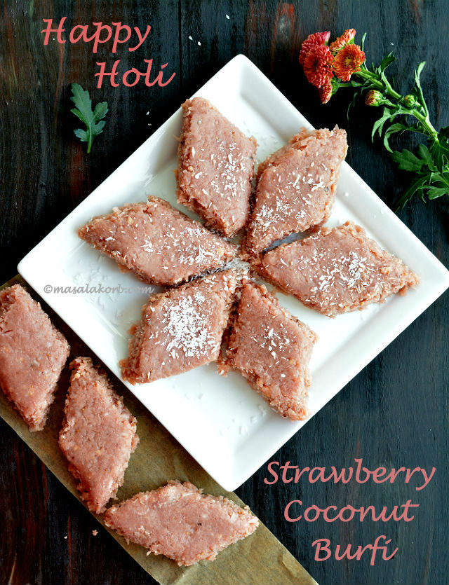 Strawberry Coconut Burfi