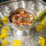 Ugadi Pachadi served in a silver bowl