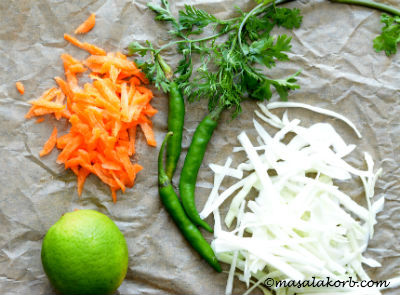 Cabbage Sambharo Recipe steps