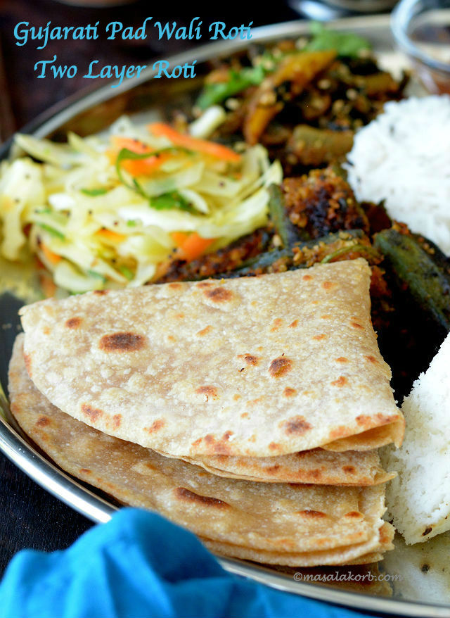 Gujarati Pad Wali Roti (Be Padi Rotli) | Two Layer Roti