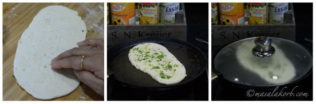 Homemade Garlic Naan Bread Without Yeast on Tawa