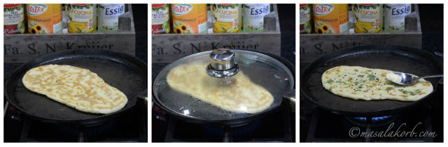 Homemade Garlic Naan Bread Without Yeast on Tawa