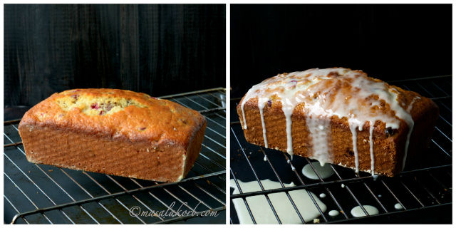 Cranberry Orange Walnut Bread with Orange Glaze