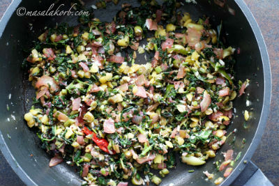 Thotakura Podi Koora, keerai poriyal, Amaranth Curry