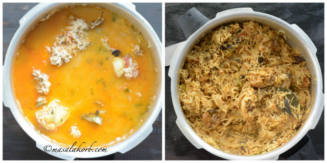 Chicken Biryani cooked in Pressure Cooker 