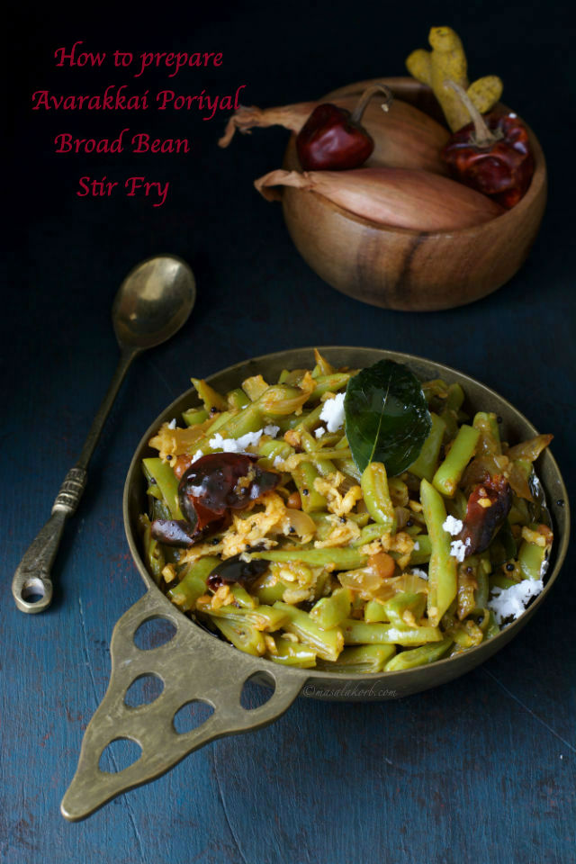 How to prepare Avarakkai Poriyal, Broad Bean Stir Fry