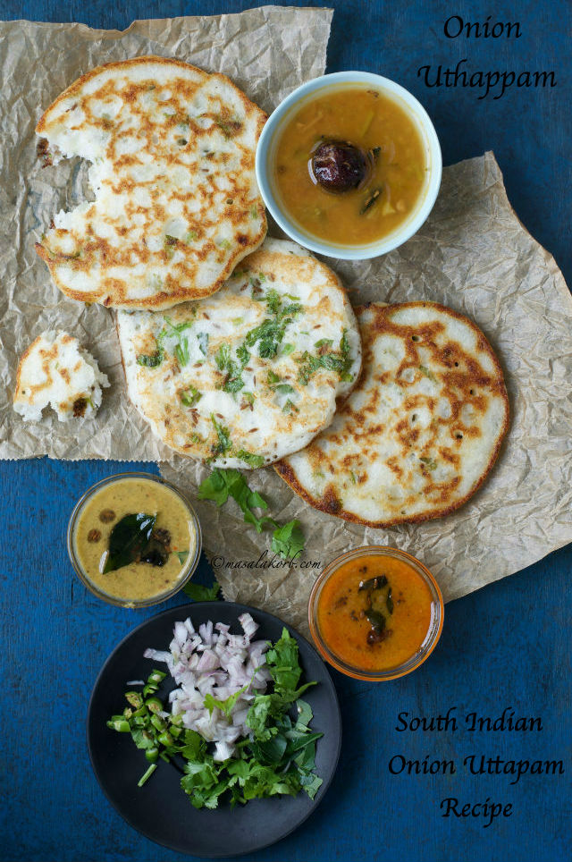 South Indian Onion Uttapam Recipe, Onion Uthappam, Uttappa