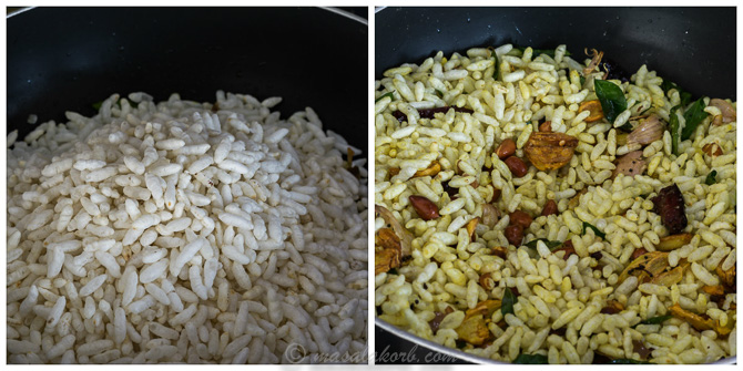 Masala Puffed Rice Recipe for Kara Pori, Masala Murmura