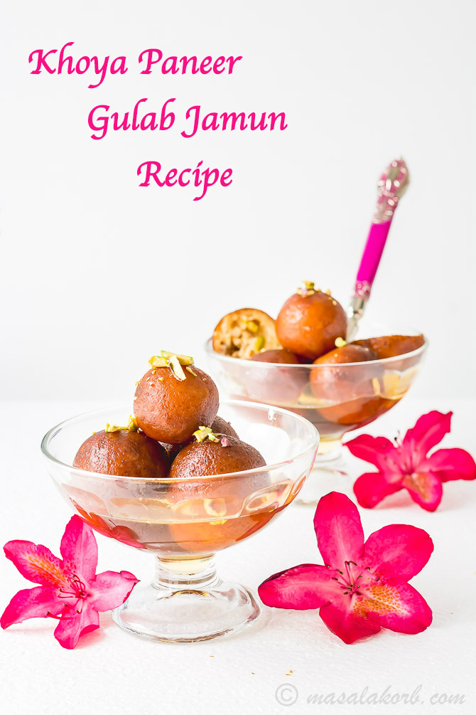 Khoya Paneer Gulab Jamun Recipe, Stuffed Gulab Jamun