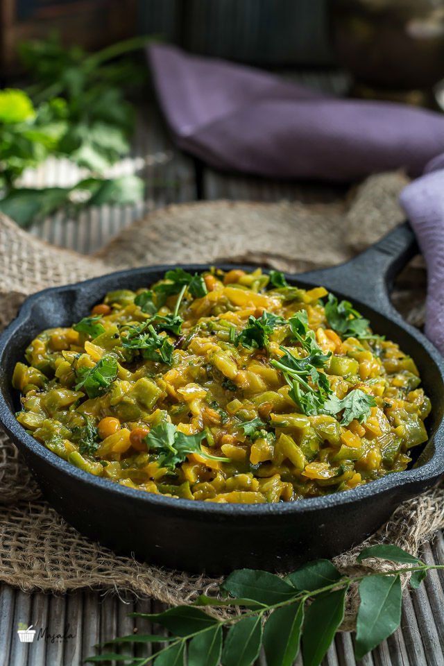 Beerakaya Palu Posina Kura, Ridge Gourd Curry Andhra Style