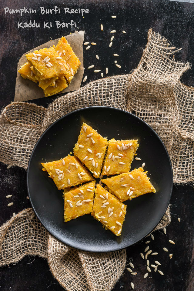 pumpkin burfi, kaddu ki barfi