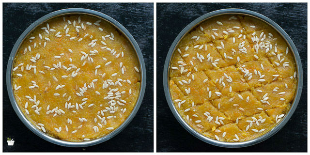 pumpkin burfi, kaddu ki barfi