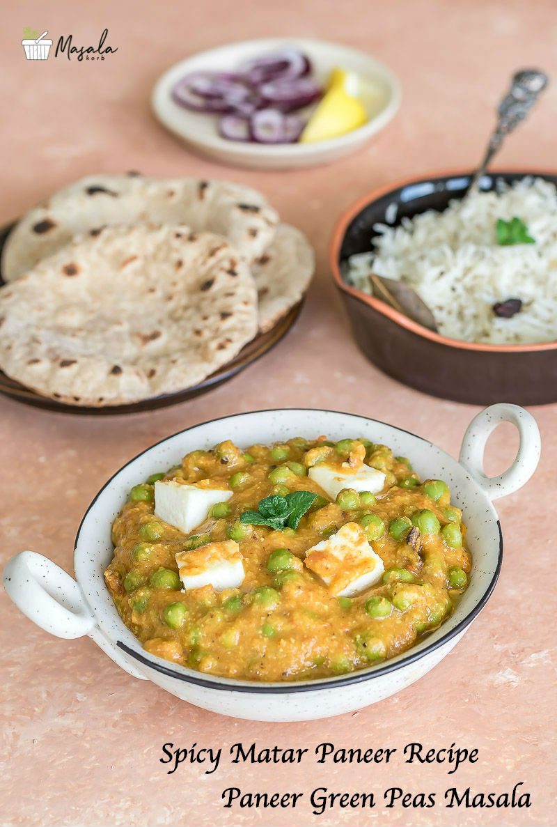 Spicy Matar Paneer Recipe, Paneer Green Peas Masala