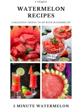 4 Unique Watermelon Recipes collage