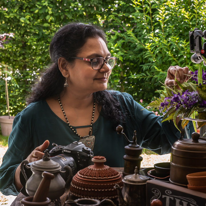 Padma Veeranki with her props and camera.