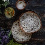 Appam Recipe Without Yeast served with vegetable stew & sweet coconut milk