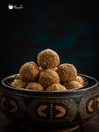 Sesame Laddu stacked in a bowl