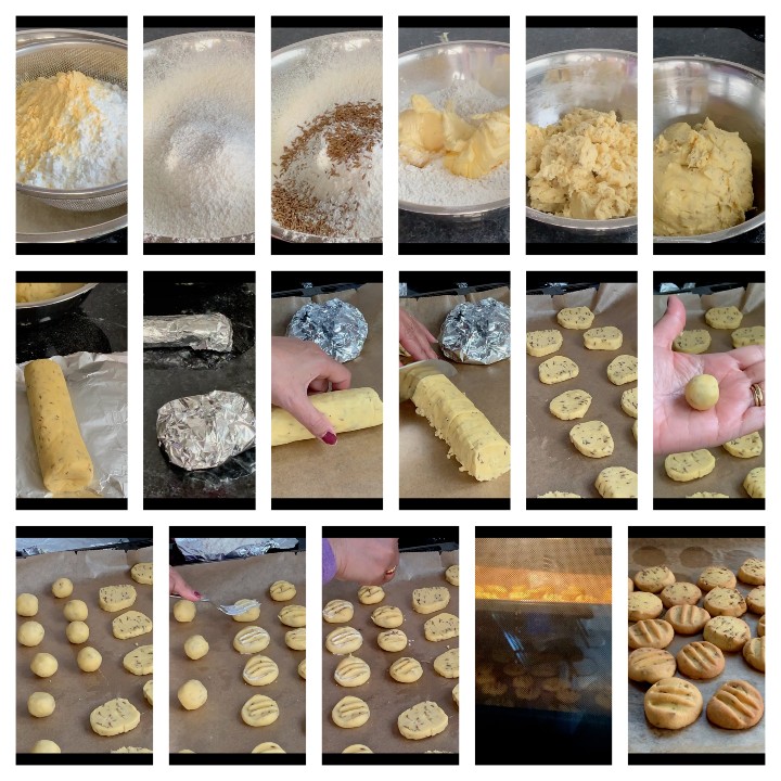 Step by step instructions for jeera Biscuits