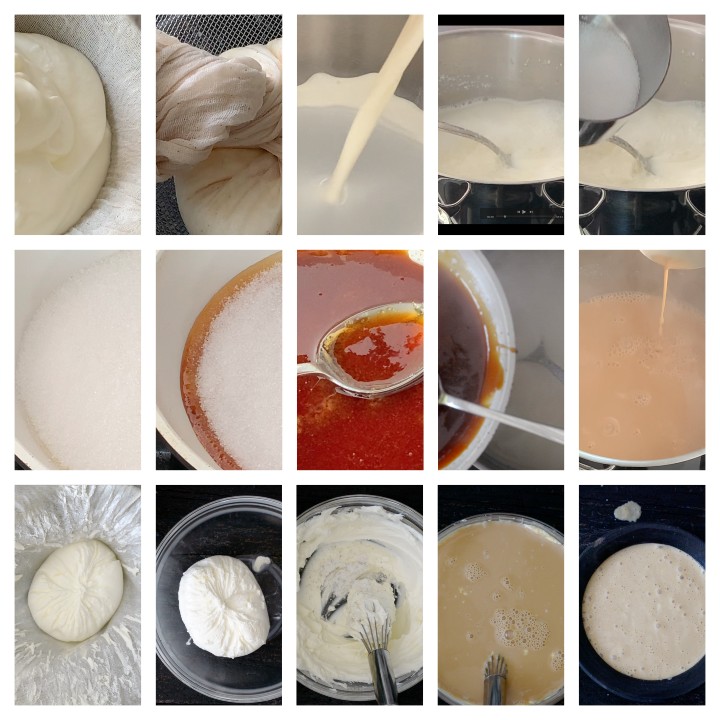 Various steps in the making of mishti doi