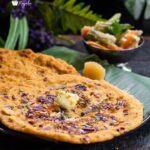 Kara Adai dosa served with jaggery & vegetable stew.