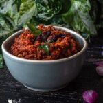 Chettinad Kara Chutney served in a bowl.