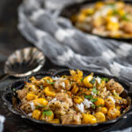 Corn Chickpea Salad - Sweet Corn & Chickpea Sundal served in a plate.